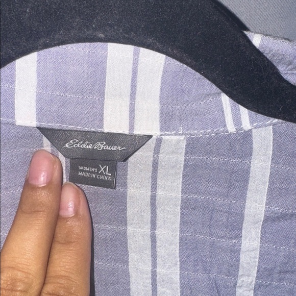 Eddie Bauer stripe  Shirt pre own  XL - Picture 2 of 8